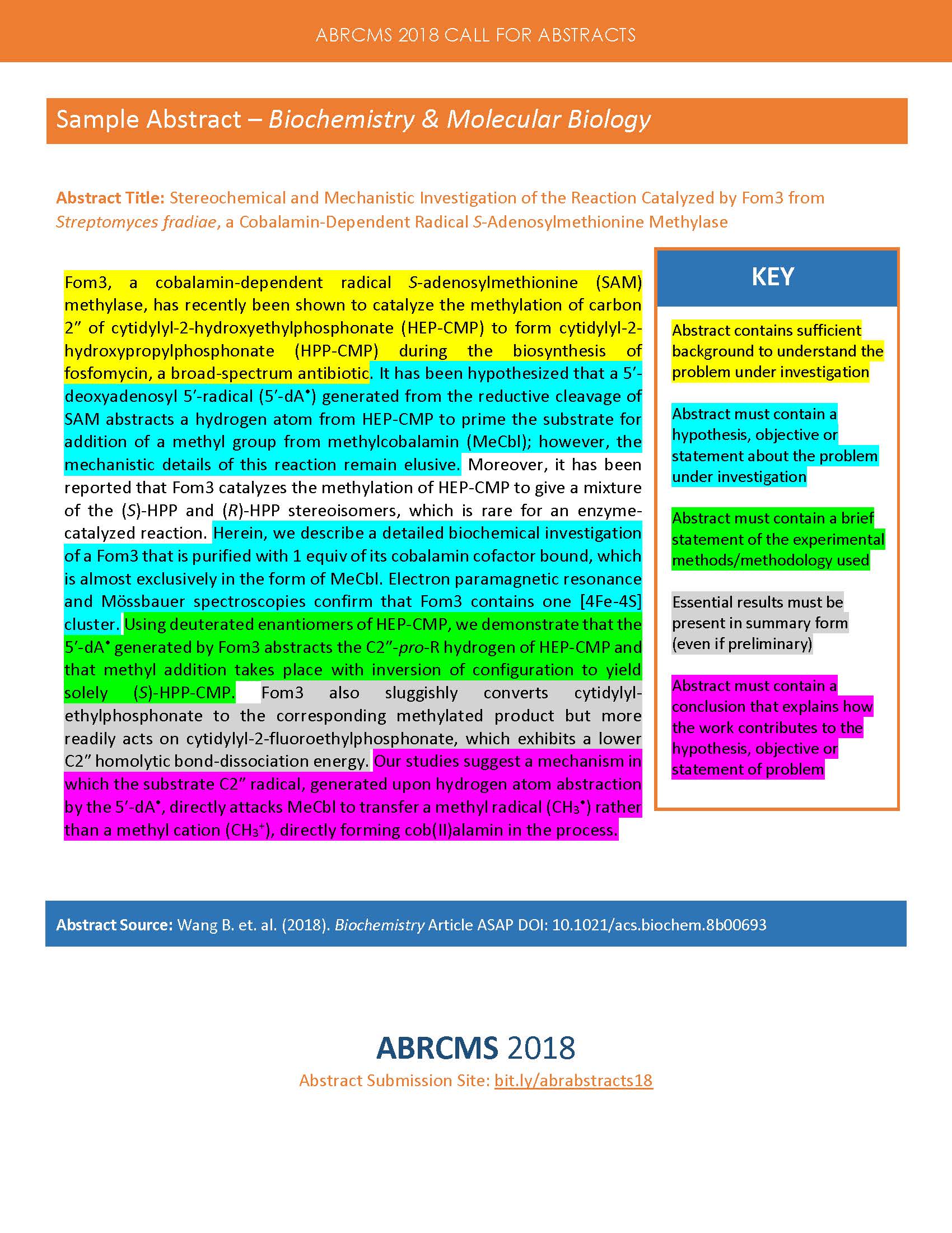 Sample Abstracts 2018 Biochemistry and Molecular Biology