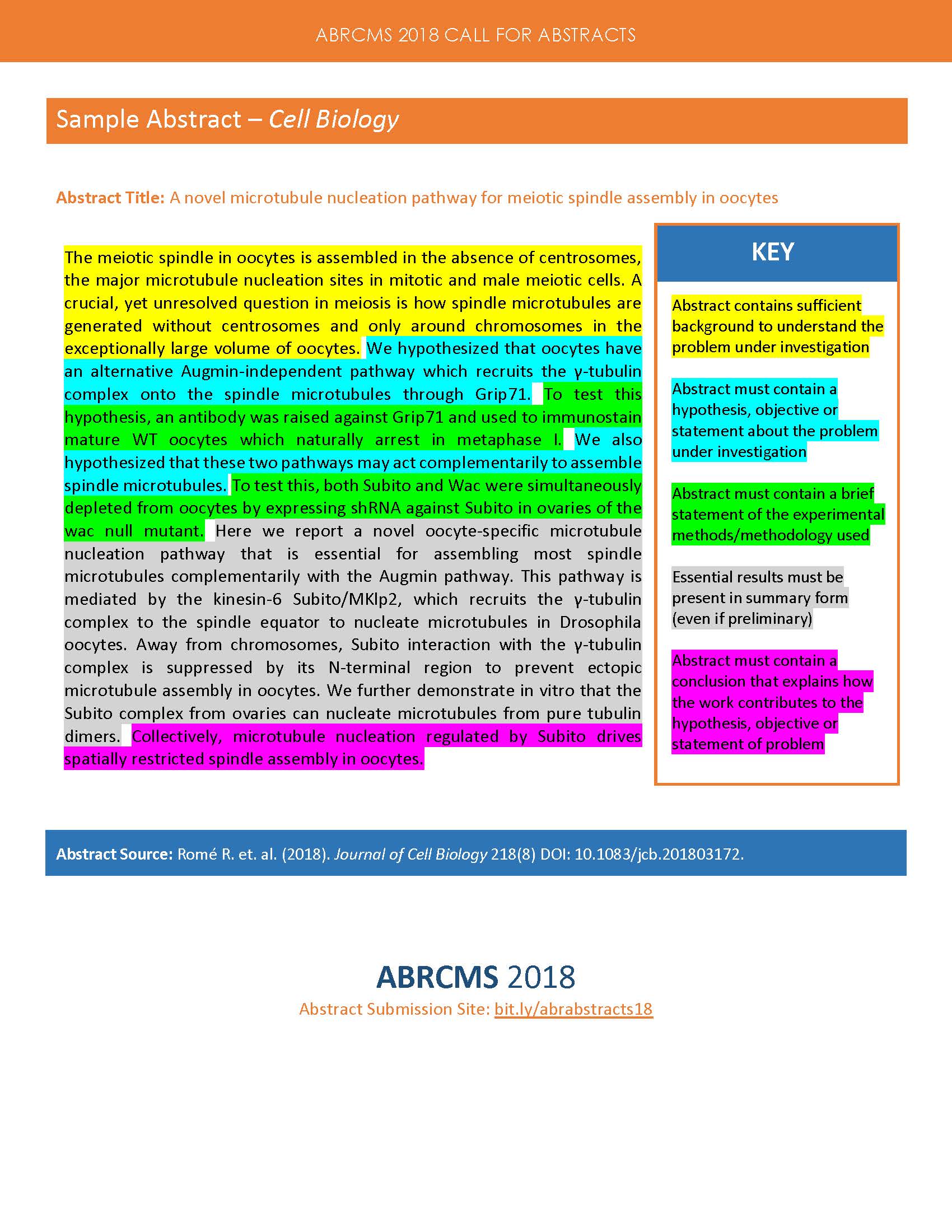 Sample Abstracts 2018 Cell Biology