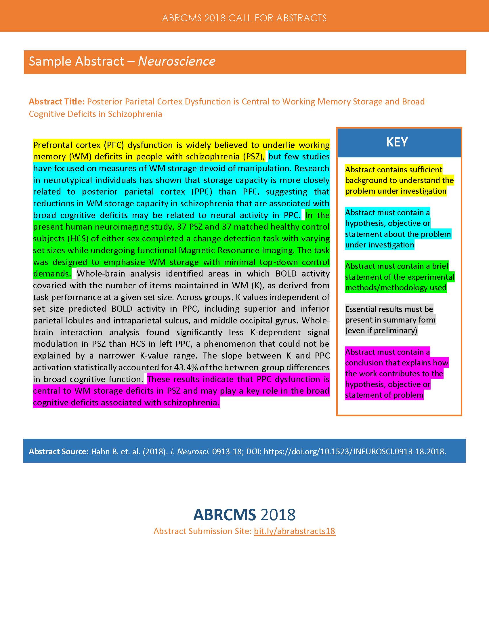 Sample Abstracts 2018 Neuroscience