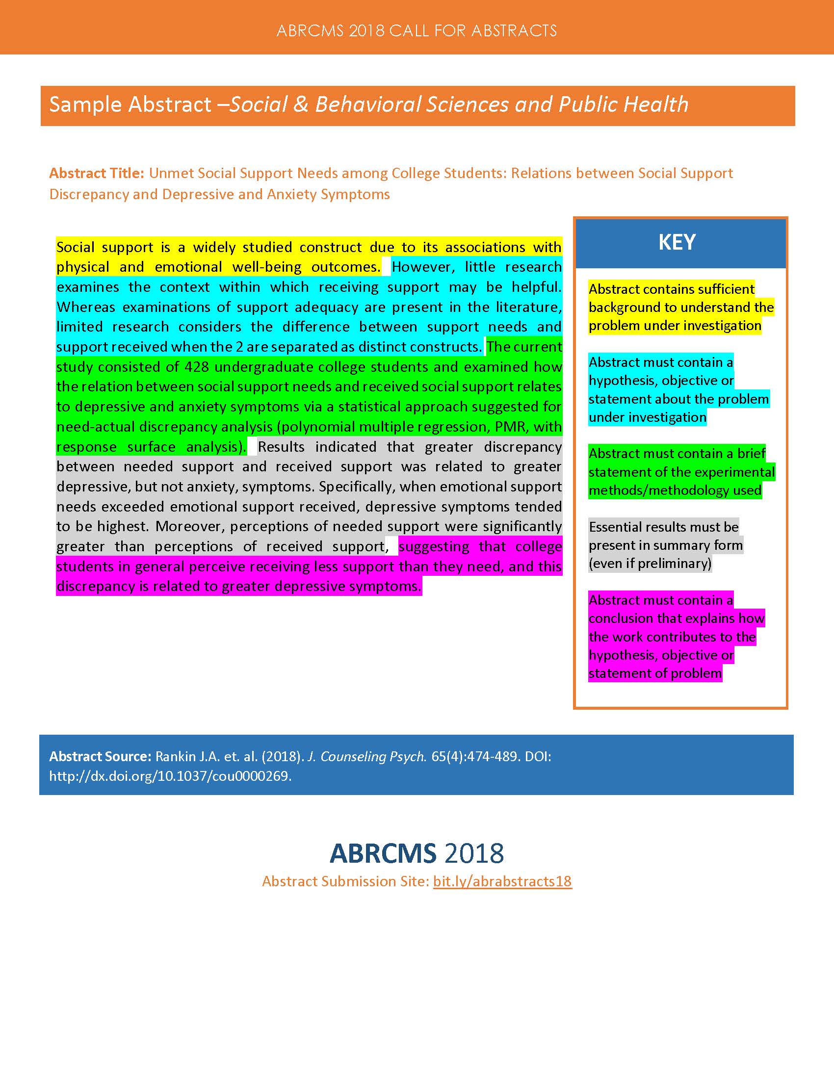 Sample Abstracts 2018 Social and Behavioral Sciences and Public Health